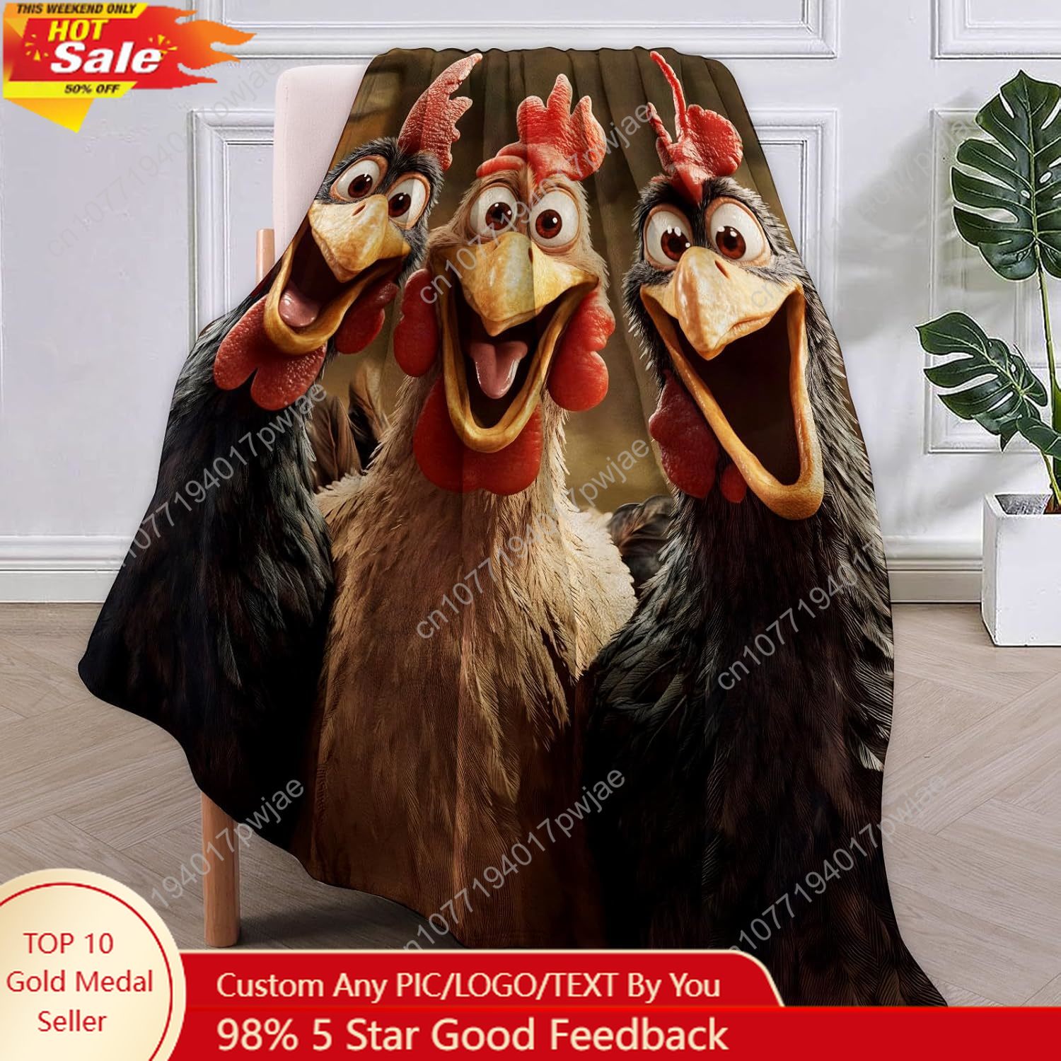 Home Textiles Blanket - Manta de pollos, regalos para mujeres,