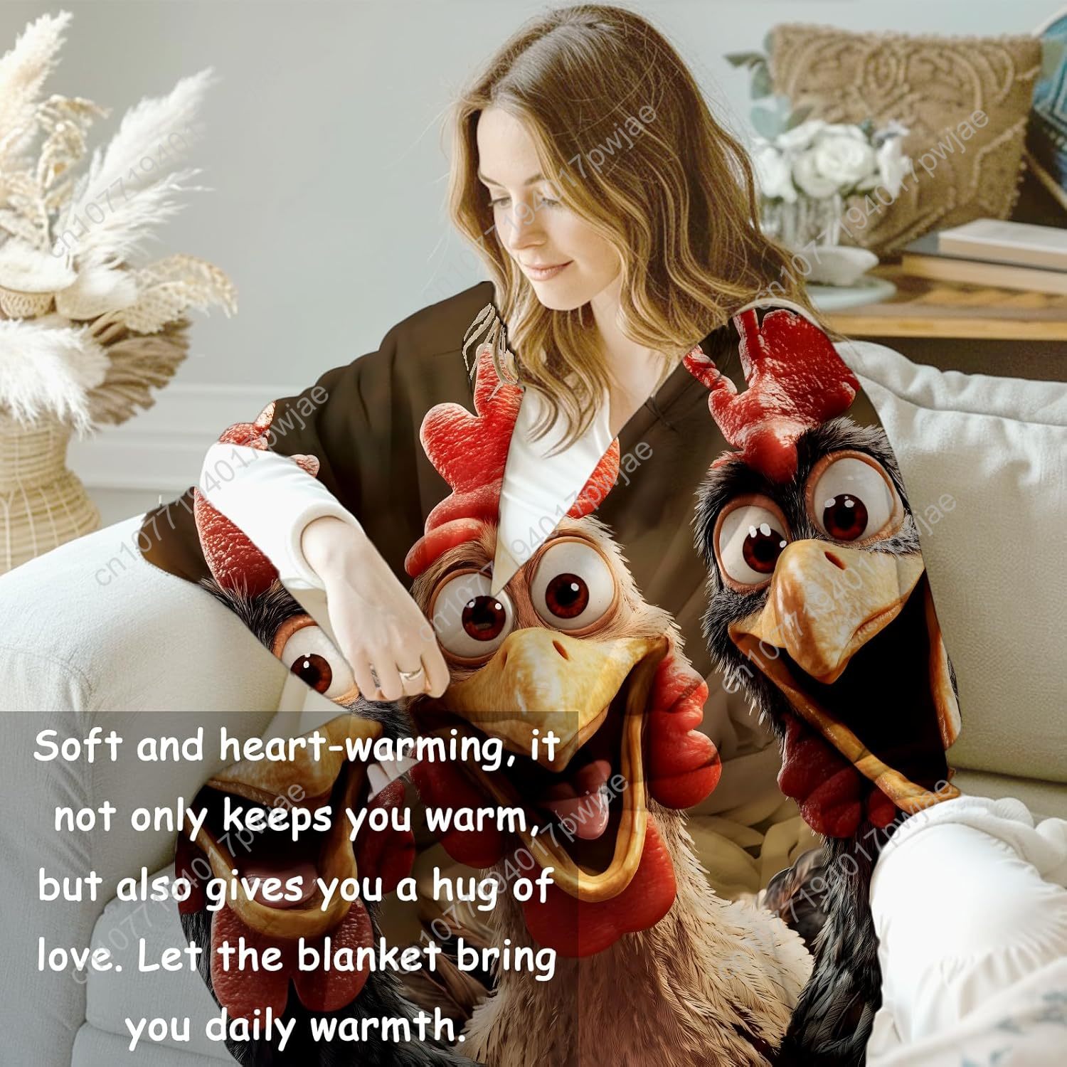 Manta de pollos, regalos para  - Home Textiles Blanket reseña y precio
