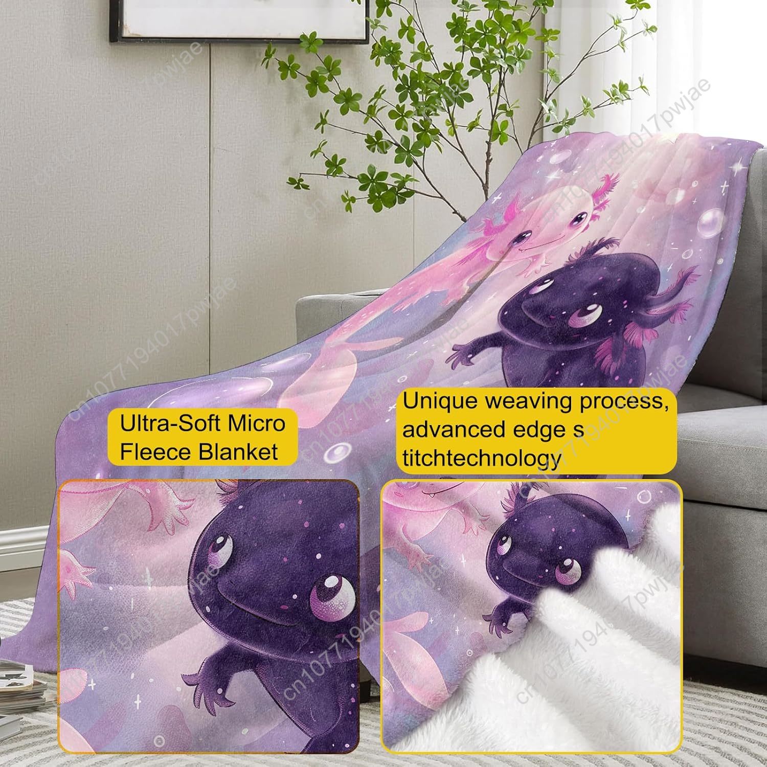 Manta Axolotl, lindas mantas d - Home Textiles Blanket reseña y precio