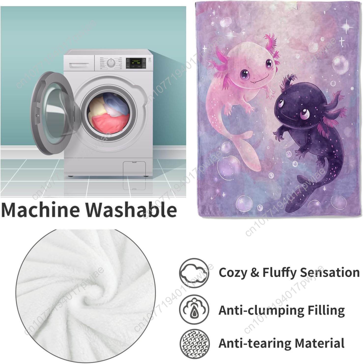 Manta Axolotl, lindas mantas d - Home Textiles Blanket reseña y precio