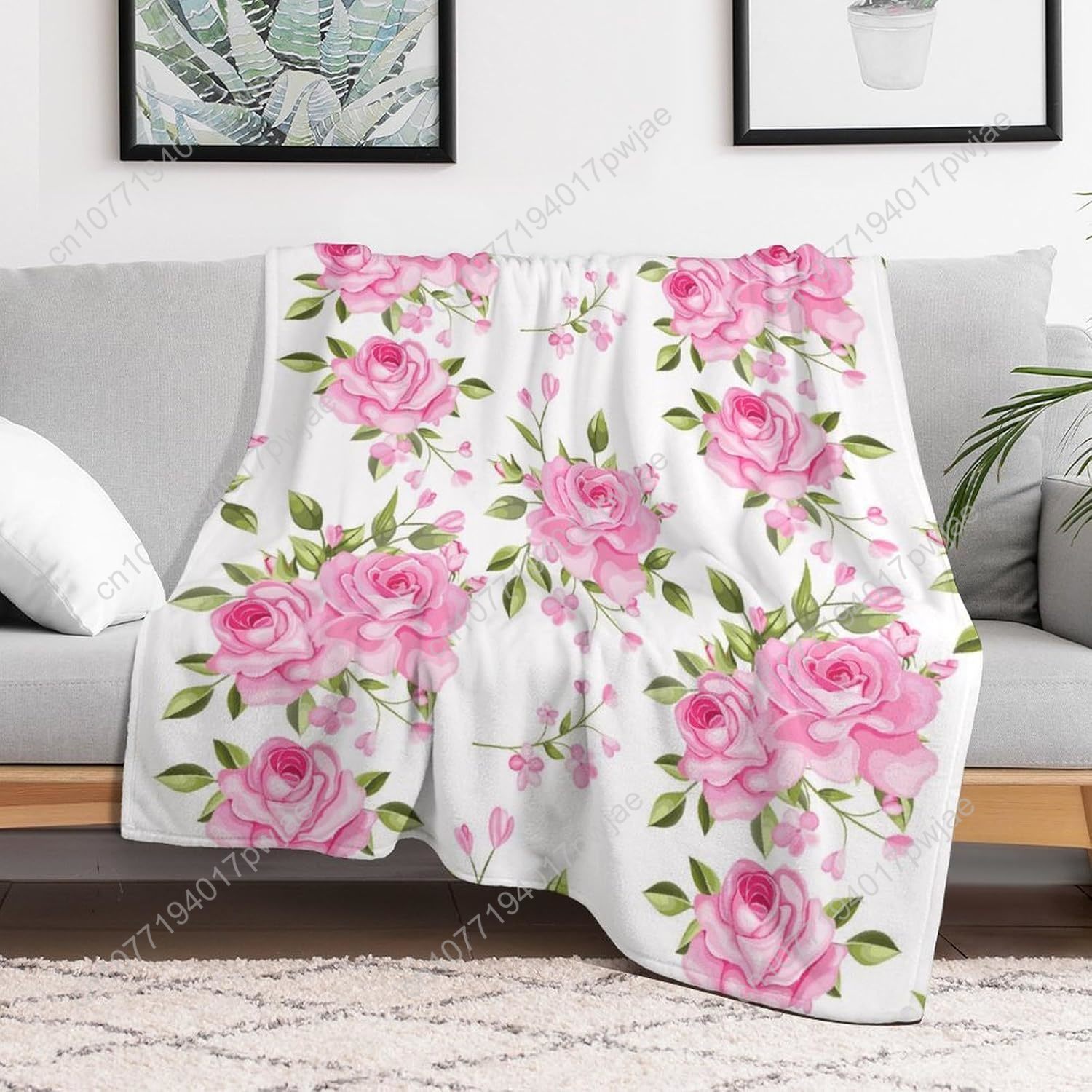Manta de flores rosas, decorac - Home Textiles Blanket reseña y precio
