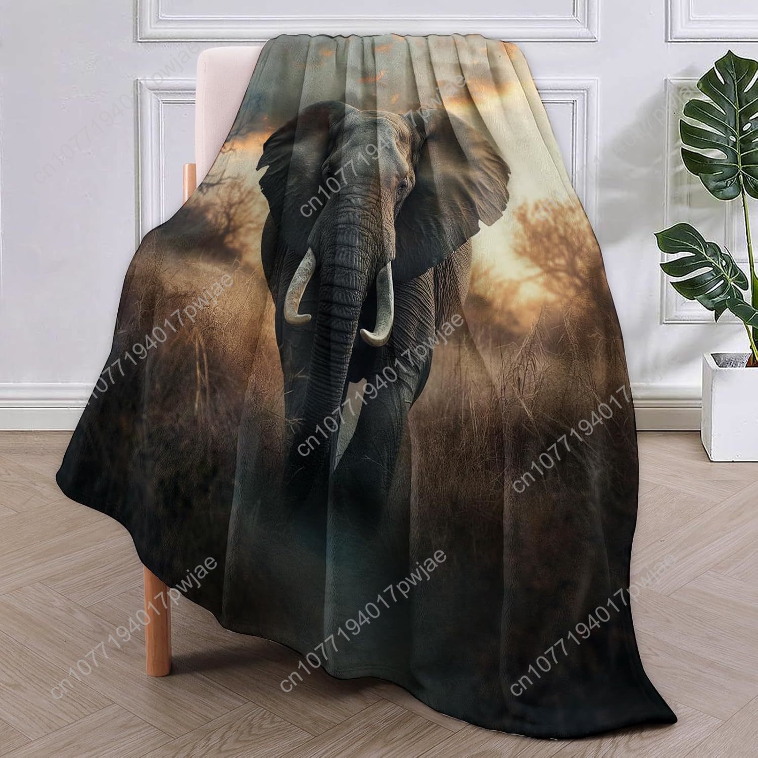 Manta polar de elefante, escen - Home Textiles Blanket reseña y precio
