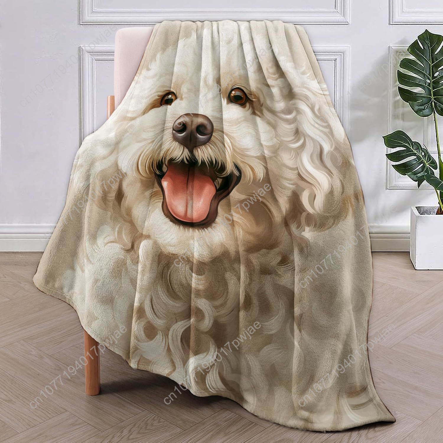 Manta con retrato de caniche a - Home Textiles Blanket reseña y precio